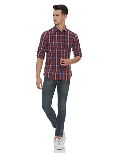 Image of Amazon Brand - Symbol Men's Cotton Checkered Regular Fit Casual Shirt