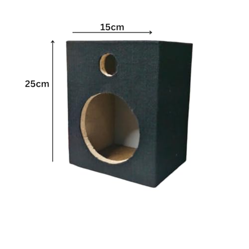 Image of 4-inche Car Speaker Cabinet Jodi Surround Box,(4inch), Black, Empty Wooden Enclosure with Mesh Grille, 25cm x 14 cm x 11 cm khaalee Speaker Box