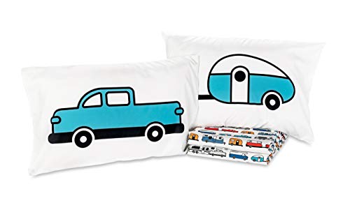 Camco Life Is Better At The Campsite Queen-Size Beds | Set Includes (1) Fitted, (1) Flat Sheet And (2) Pillow Cases | Multi-Rv Print (53299) #TOP5