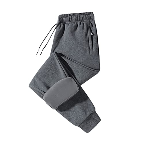 Pantalon d'hiver en velours de coton pour vos sorties quotidiennes coupe droite gris 4XL