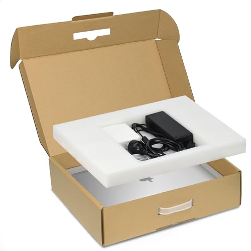 SOUNDANCE 1-Pack Laptop Box with Protection Foam, Handmade Laptop Sleevess, Cardboard Laptop Shipping Box, Secure Mailer Box for up to 17.3 Inches Notebook Computer