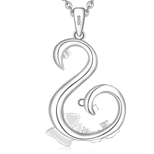 ULOMEOO Collana Donna Iniziali Argento 925