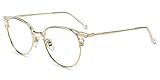 Firmoo Blaulichtfilter Brille Damen Transparent Gold, Herren Blaulicht Brille Entspiegelt Ohne Sehstärke, Blaulicht UV Schutzbrille für Bildschirme, Blaufilter Gläser Brille