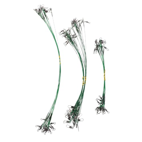 Mipcase 1Set Fishing Steel Leader Wires High Strength Antitangle Fishing Wire Leaders with Swivels and Snap Connectors Durable Saltwater Freshwater Fishing Accessories