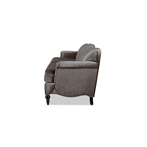 Jennifer Taylor Home Legacy Camelback Sofa Nail Head Accents, Grey #TOP4