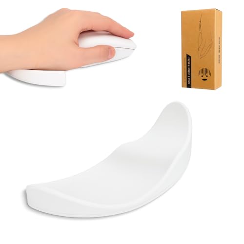 Image of Sage Ergonomic Wrist Rest for Mouse - Right-Handed Gliding Palm Support Pad with 10 Extra PTFE Skates, Pain Relief for Carpal Tunnel & RSI, Non-Slip, Lightweight Desk Accessory for Office (White)