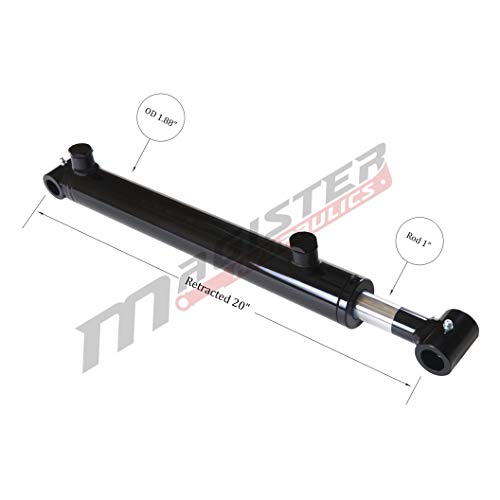 Image of Magister Hydraulic Cylinder 1.5 inch Bore x 12 inch Stroke, Welded Hydraulic Ram with Cross Tube Ends, Double Acting Hydraulic Piston 3500 PSI (WCT 1.5x12)