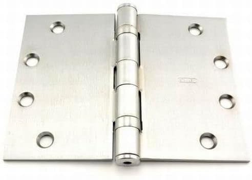 4.5 x 6 in. Steel Full Mortise Ball Bearing Standard Weight Square Corner Wide Throw Hinge, No. 068878 Satin Chrome