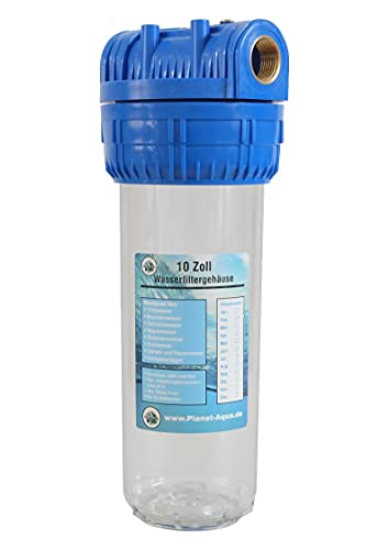 Wasserfilter Gehäuse 10 Zoll Filtergehäuse mit 1 Zoll IG-Anschluss Wasser Pumpen Vorfilter Brunnen Hauswasserwerk Osmoseanlage Küchen Garten Hauswasser und Trinkwasser Filter