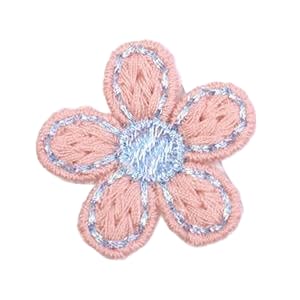 Naszywka haftowana 30 SZTUK 3 CM Kwiat Granatowy Ręcznie Robione Szydełkowe Aplikacje Kwiatowe Naszywki Małe Haftowane Do Prasowania Na Ubrania(Light Pink)