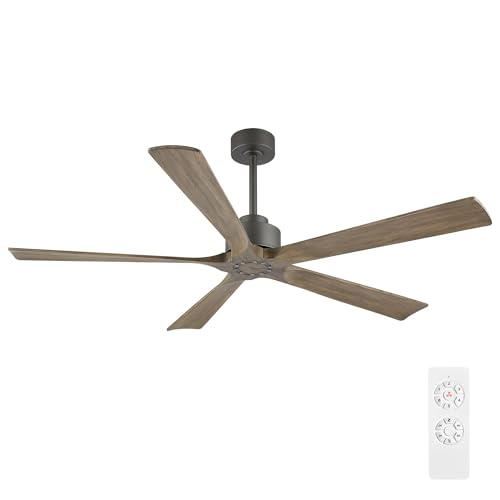 ELEHINSER 60 Inch Modern Ceiling Fan without Light, 5 Solid