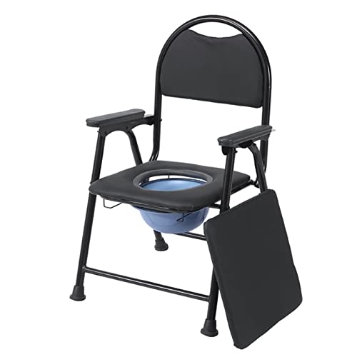 Silla con WC para Personas Mayores,Silla De Inodoro/WC,Reposabrazos Y Desmontable,Fácil Limpieza,Silla De Ducha para Ancianos Discapacitados Cover