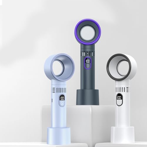 Ventilateur de poche compact avec affichage numérique et base de table LED - 4
