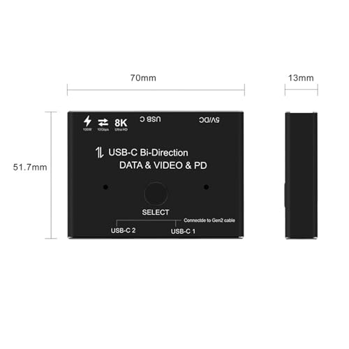 Bascule d'écran 10Gbps et commutateur deux appareils USB C 8K fluide - 3