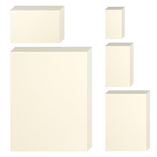 Silunkia 500 Sheets Cream Cardstock 5 Assorted Size Ivory Paper 200gsm/75lb Thick Off White Card Stock for DIY Cards Business Cards Wedding Invitations Scrapbooking Certificates