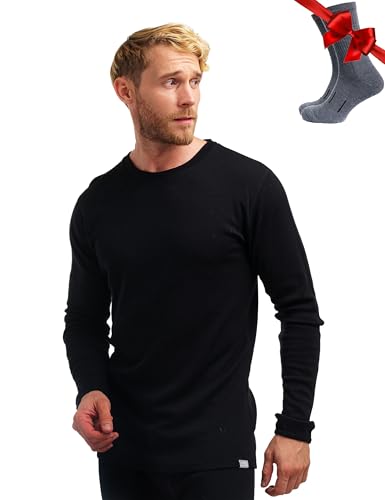 Merino.tech Merino Wool Base Layer - Mens 100% Merino Wool Long...