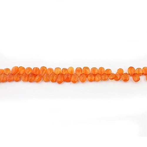 Cornaline naturelle, perles briolettes cœurs facettées de 8 à 14mm