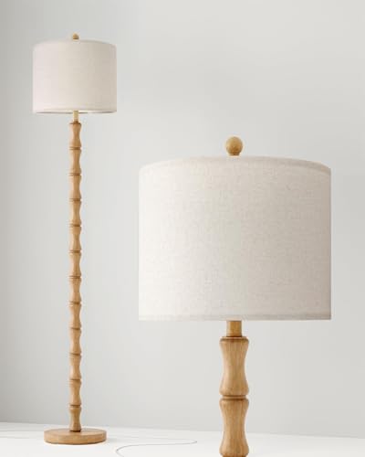 Image of BOBOMOMO 62 inch Farmhouse Floor Lamp for Living Room, Retro Corner Floor Lamp Rotary Switch, Rustic Standing Lamp for Bedroom, Corner, Nursery, Dining Room, Bedroom, House