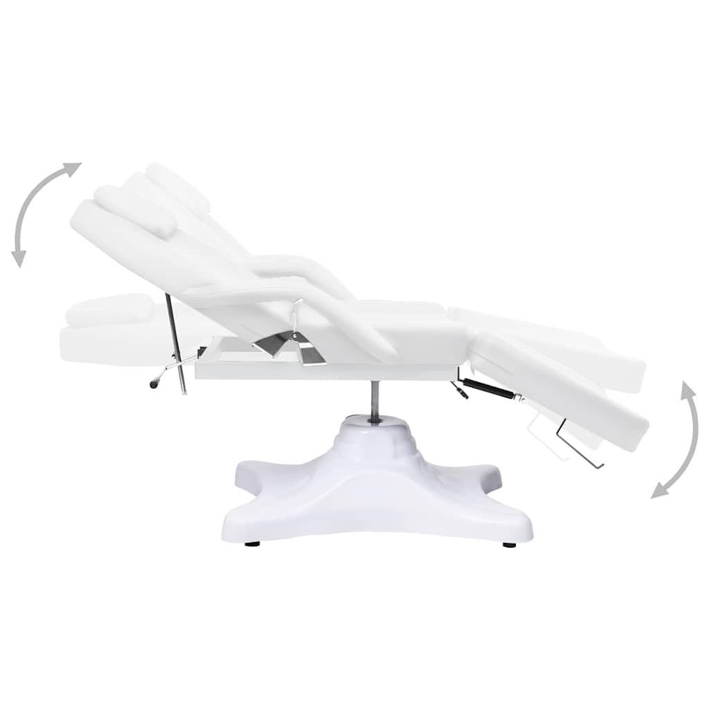 Massagetisch Kosmetikliege 180x62cm Höhenverstellbar mit Gasdruckfeder Weiß Drehbar Behandlungsliege für Massage Gesichtspflege Tattoo Salon