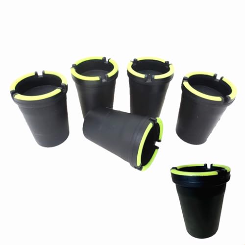 Image of 6 Pack Glow in the Dark Car Ashtray, Portable Butt Bucket Cup for Cigarettes, Smokeless Holder for Truck, Home, Office
