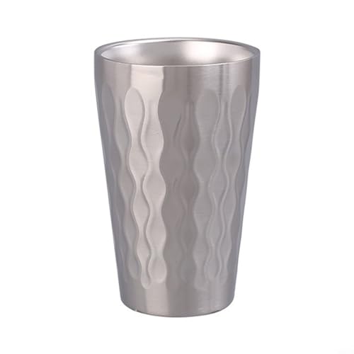 Honseadek Taza aislada de doble pared, taza de acero inoxidable al vacío para bebidas calientes y frías, adecuada para café, té, vino, cerveza, uso doméstico o fiesta (175 ml, plateado)
