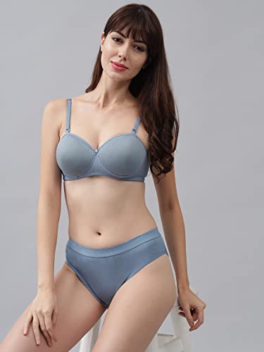 Image of CSU Women's Cotton Half Padded Non Wired Bra and Panty Set Pack of 3
