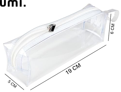 Image of Amazon Brand - Umi Clear Pencil Pouch PVC Large Pencil Case Zippered Waterproof Stationery Pouch for Students Yellow,Pencil Case,Office Supplies (Transparent)