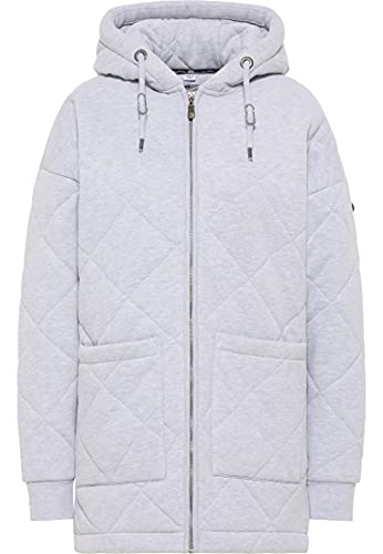 Manteau de survêtement matelassé au style gris clair mélangé texturé taille S femme