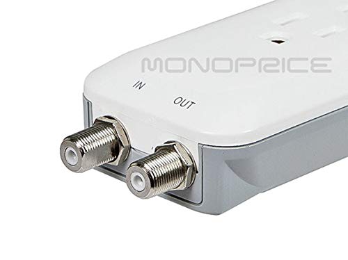 Monoprice Power & Surge - Protector Eléctrico Slim de 6 Tomas con Protección de Línea Coaxial - 4 Pies - Blanco | Cable UL Clasificado 1,080 Joules con Indicador de Luz Protegida miniatura 3