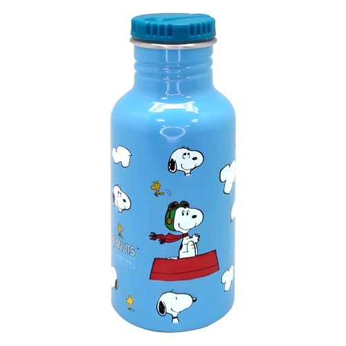 NERTHUS FIH 1152 Kids Snoopy Bottle, 500 ml, ultraleichtes Aluminium mit neu gestalteter Kappe, bequem, praktisch