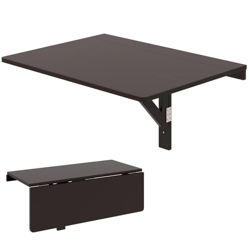 Tangkula 31.5" Wall Mounted Folding Desk, Drop-Leaf Floating Desk with