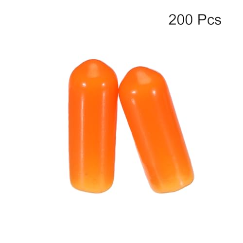 Image of MECCANIXITY 200pcs 5mm(3 /16 inch) Rubber End Caps Cover PVC Vinyl Screw Thread Protector Round Wire Shelf Caps for Screw Bolt Pipe Fence Post, Orange