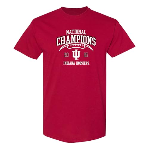UGP Campus Apparel AS950A - Indiana Hoosiers 2025 Football Champions Horizon Arch - CFP National Champs T-Shirt - 3X-Large - Cardinal