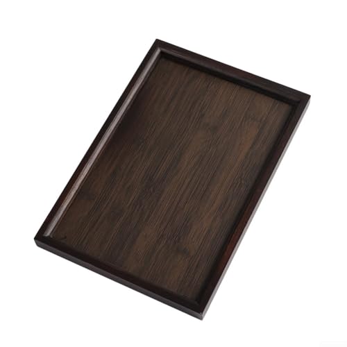 Vassoio da portata in legno progettato per tutti i giorni, servizio a buffet, feste, hosting, servizio da bar e per bancone della cucina (28 x 19 x 2 cm)