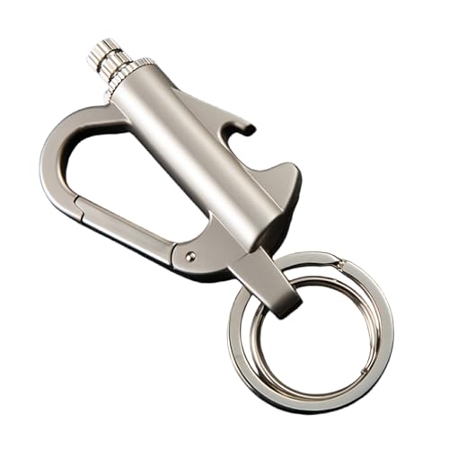 3-in-1 Permanent Match Infinity Ligh/ter with Multitool Keychain Bottle Opener Ligh/ter Keyring Metal Match Survival Ligh/ter Reusable Waterproof Keychain Ligh/ter Camping Multifunctional(Silver)