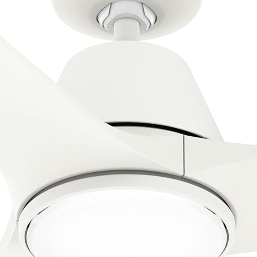 Image of Hunter 52 inch Aeronaut Outdoor Smart Ceiling Fan, LED Light, Remote, White