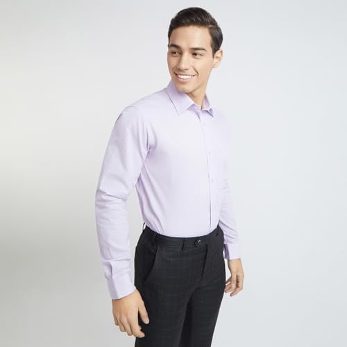 Image of Raymond Men Slim Fit Solid Pattern Pure Cotton Semi Cutaway Collar Full Sleeve Formal Shirt