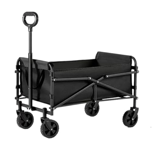 Carro Al Aire Libre Carro For Acampar En El Desierto, Remolque For Campamento, Carrito Plegable For Acampar Al Aire Libre, Carrito De Picnic, Carrito De Compras De Comestibles Carro Utilitario(Black,B