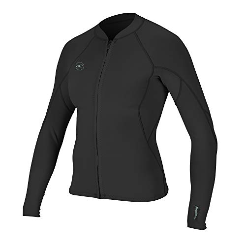 O'Neill Womens Reactor II 1.5mm Front Zip Neoprene Wetsuit Coat Jacket Black - Easy Stretch Breathable - ONeill Womens Size - US 12