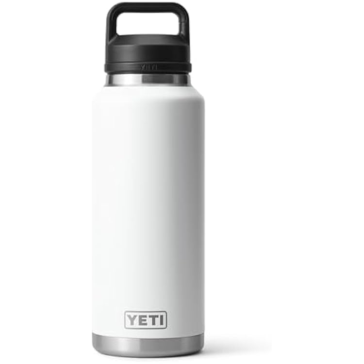 YETI Rambler 46 oz Bottle, Leakproof, Vacuum Insulated, Stainless Steel with Chug Cap, White