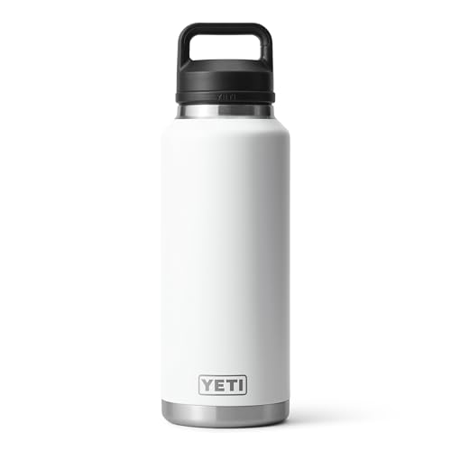 YETI Rambler 46 oz Bottle, Leakproof, Vacuum Insulated, Stainless Steel with Chug Cap, White