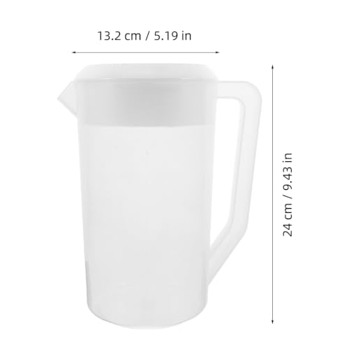 Image of Housoutil 2.5L Plastic Beverage Pitcher Jug with Lid with Measurements | For mixing iced tea and juices ideal for family poolside parties with tight lid and clear scale markings