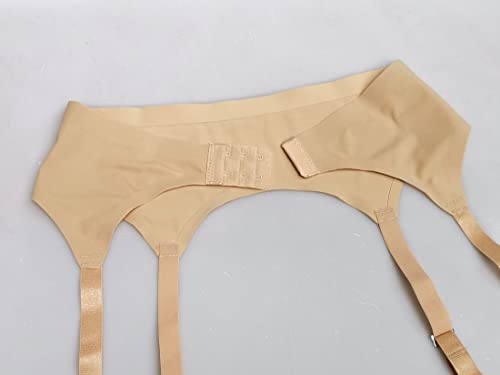 Tvrtyle Women's Skin Color Seamless Plus Size 4 Wide Straps Metal Buckles Sexy Garter Belt For Stockings S506S (Skin, Small) #TOP5