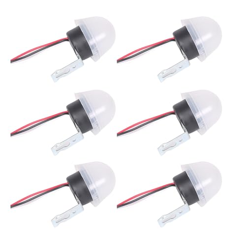 6 PCS Light Sensor Switch, Auto On Off Photoelectric Switch Water-Resistant Street Light Controller Led Sensors 10A 220V 50HZ Lighting Dusk to Dawn Sensor For Gardens, Street Lights