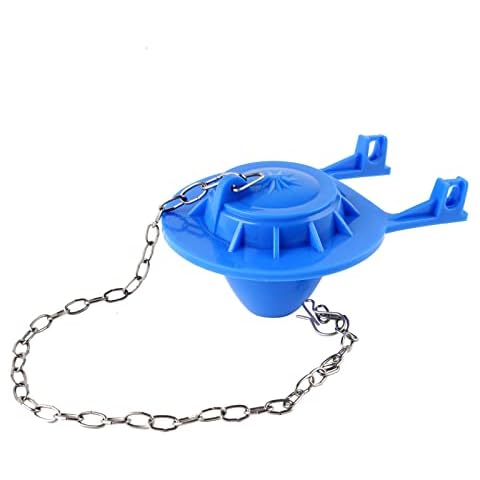 AMAYJUELONG Toilet Flapper Replacement, 2-inch Universal Toilet Stopper Flapper Compatible with American Standard Toilet Tank, Long-Lasting Rubber Seal Flapper with Stainless Steel Chain/Blue Cover