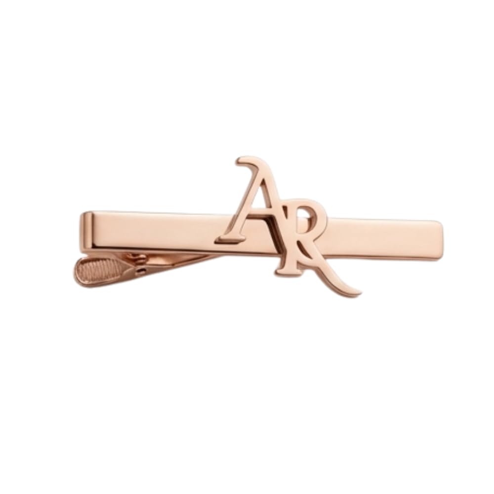 Personalized Initial Name Tie Pin for Men | Custom Letter Engraved Tie Clip | Elegant Alphabet Tie Bar for Suit, Blazer and Formal Wear | Groom Wedding Tie Accessory-image-37