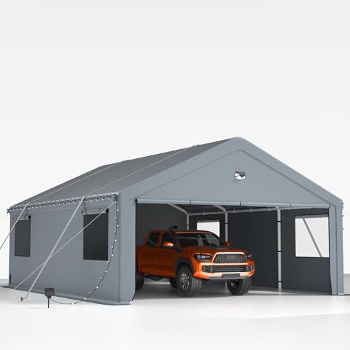 20X20 Carports Heavy Duty,Car Port with Removable Side Wall,Carpo...