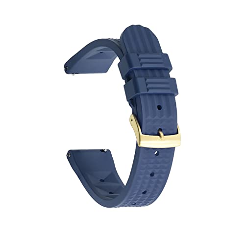 Bracelet de montre gaufre en caoutchouc fluoro de 20mm waterproof à dégagement rapide