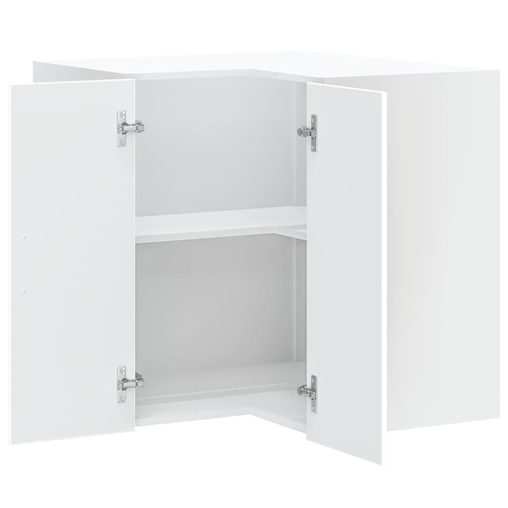 Lucca - Armadietto da cucina angolare in legno bianco, 57 x 57 x 60 cm, 70 kg, pensile con anta e ripiano, mobile per cucina, conservazione e ordine della casa