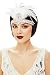 BABEYOND 1920s Flapper Headpiece 20s Carnival Feather Headband Crystal Beaded Great Gatsby Hairband 1920s Flapper Gatsby Hair Accessories (White)